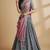 Grey Embroidery Silk Lehenga Choli with Dupatta
