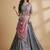 Grey Embroidery Silk Lehenga Choli with Dupatta