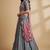 Grey Embroidery Silk Lehenga Choli with Dupatta