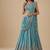 Turquoise Blue Embroidery Poly Georgette Lehenga Choli with Dupatta