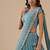 Turquoise Blue Embroidery Poly Georgette Lehenga Choli with Dupatta