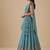 Turquoise Blue Embroidery Poly Georgette Lehenga Choli with Dupatta