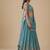 Turquoise Blue Embroidery Poly Georgette Lehenga Choli with Dupatta