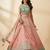 Pink Embroidery Tissue Lehenga Choli with Dupatta