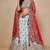 Sky Blue Embroidery Tissue Lehenga Choli with Dupatta