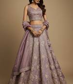 Lavender Embroidery Tissue Lehenga Choli with Dupatta