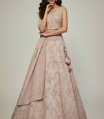 Nude Embroidery Tissue Lehenga Choli with Dupatta