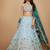 Sky Blue Embroidery Tissue Lehenga Choli with Dupatta