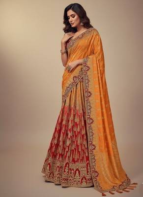 Multi Khatli Weaving Silk Lehenga Choli with Dupatta 1