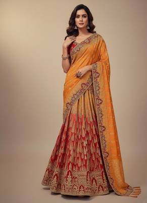 Multi Khatli Weaving Silk Lehenga Choli with Dupatta 2