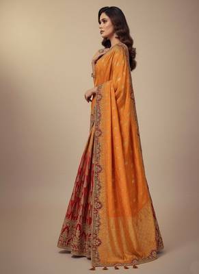 Multi Khatli Weaving Silk Lehenga Choli with Dupatta 3