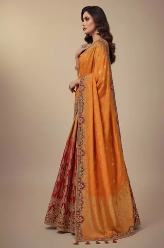 Multi Khatli Weaving Silk Lehenga Choli with Dupatta