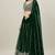 Green Embroidery Sequence Faux Georgette Lehenga Choli with Dupatta