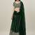 Green Embroidery Sequence Faux Georgette Lehenga Choli with Dupatta