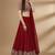 Red Embroidery Sequence Faux Georgette Lehenga Choli with Dupatta