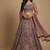 Lavender Embroidery Net Lehenga Choli with Dupatta