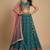 Teal Embroidery Tissue Lehenga Choli with Dupatta