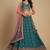 Teal Embroidery Tissue Lehenga Choli with Dupatta