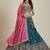 Teal Embroidery Tissue Lehenga Choli with Dupatta