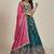 Teal Embroidery Tissue Lehenga Choli with Dupatta