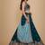 Teal Embroidery Georgette Lehenga Choli with Dupatta