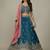 Teal Embroidery Cosmos Silk Lehenga Choli with Dupatta