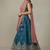 Teal Embroidery Cosmos Silk Lehenga Choli with Dupatta