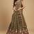Olive Embroidery Satin Lehenga Choli with Dupatta
