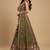Olive Embroidery Satin Lehenga Choli with Dupatta