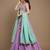 Lavender Embroidery Satin Lehenga Choli with Dupatta