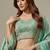 Sea Green Embroidery Tissue Lehenga Choli with Dupatta
