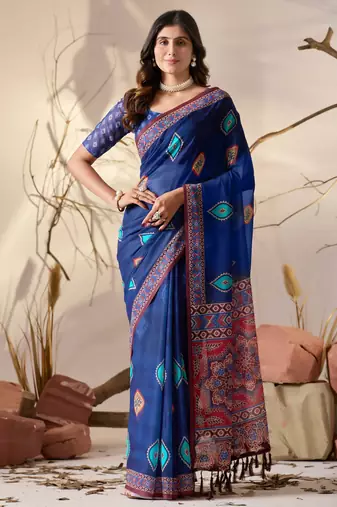 New Georgette Beautiful Printed saree With Blouse Set