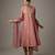 Pink embroidered net kurta set