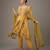 Yellow embroidered net anarkali