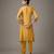 Yellow embroidered net anarkali