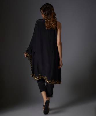 Black embroidered crepe Co ord set 2