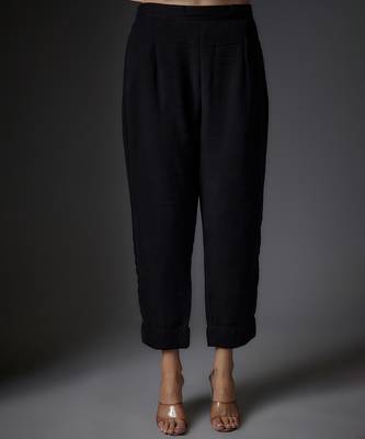 Black embroidered georgette co ord set 3