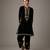Black embroidered velvet kurta set