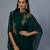 Green embroidered georgette kaftan set