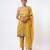 Yellow embroidered organza kurta set