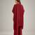 Maroon embroidered crepe kaftan set