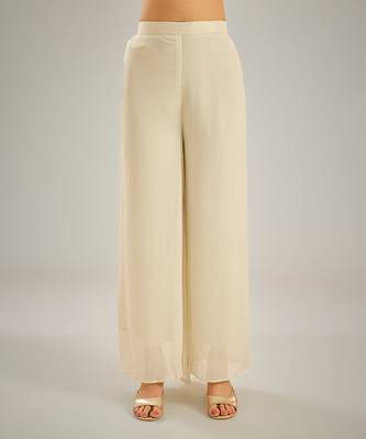 Ivory embroidered silk kaftan set 3