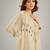 Ivory embroidered silk kaftan set