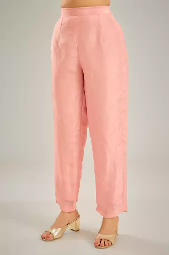 Pink embroidered silk Co ord set
