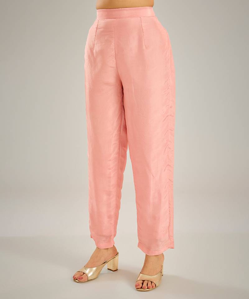 Pink embroidered silk Co ord set