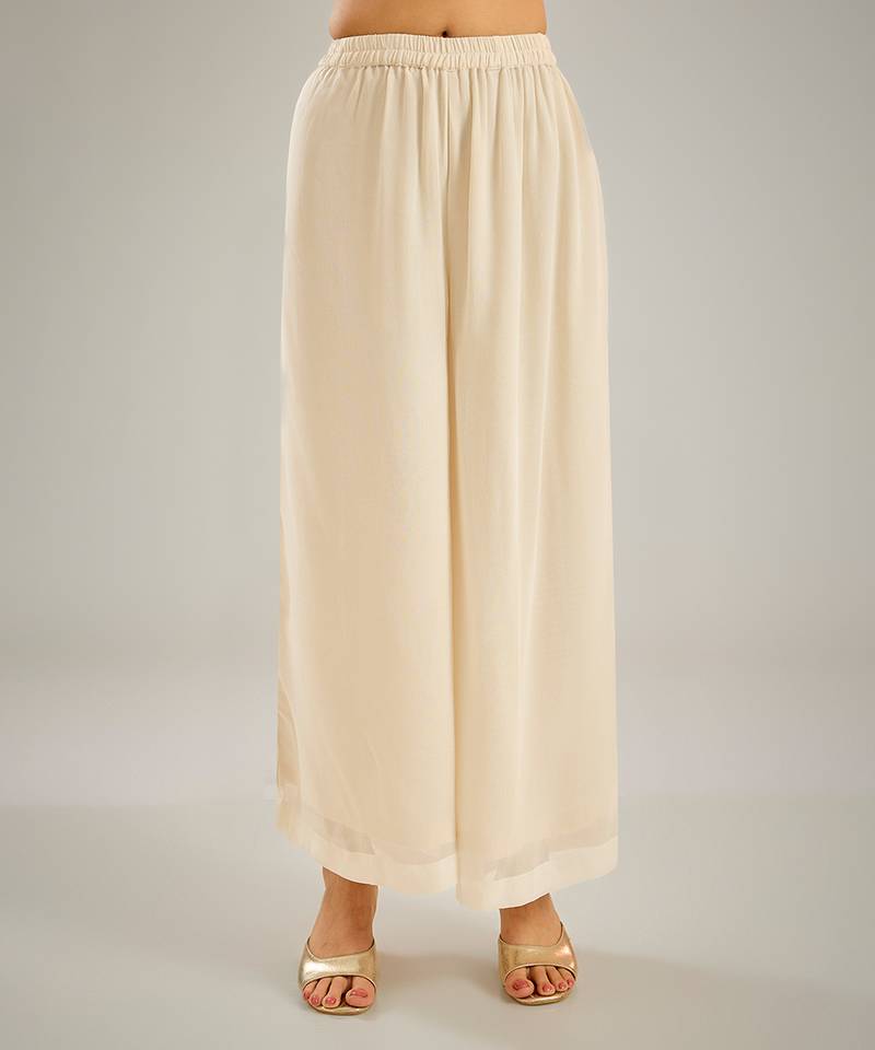 Ivory embroidered crepe kaftan set