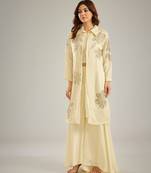 Ivory embroidered silk co ord set