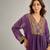 Purple embroidered organza kurta set