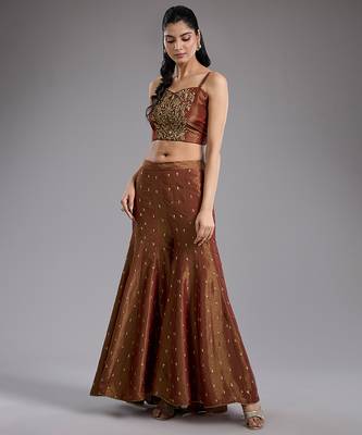 Pink embroidered tissue sharara set 3