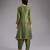 Green embroidered tissue anarkali